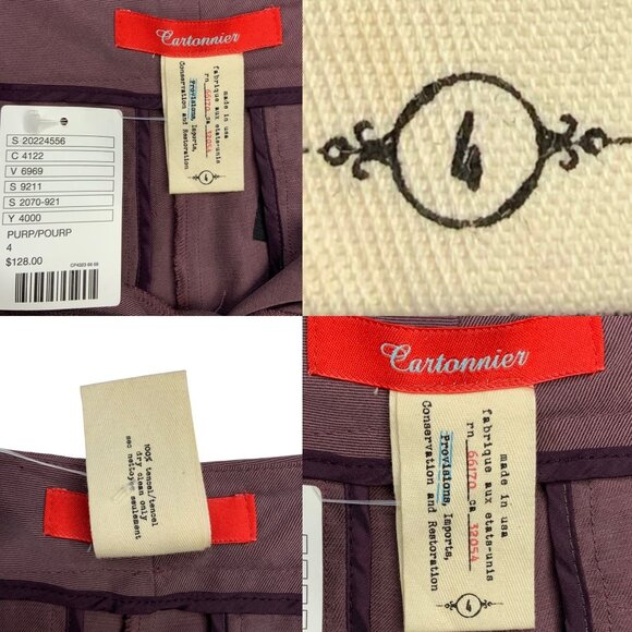 Anthropologie Cartonnier Tencel Pant 4 Purple Pleated Front Straight Leg Fall - Picture 5 of 12